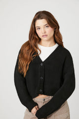 Cropped Boxy Cardigan Sweater