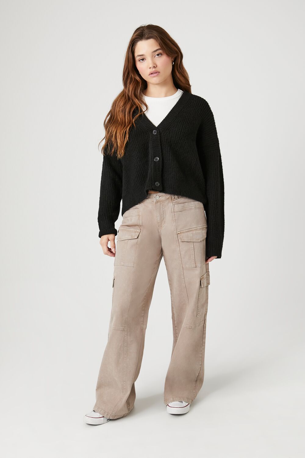 Cropped Boxy Cardigan Sweater