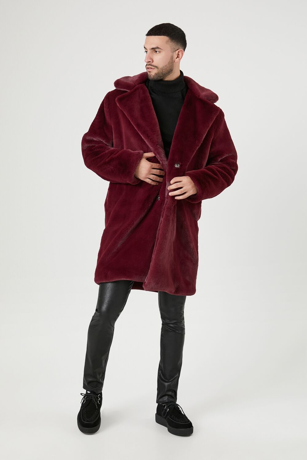 Faux Fur Longline Coat