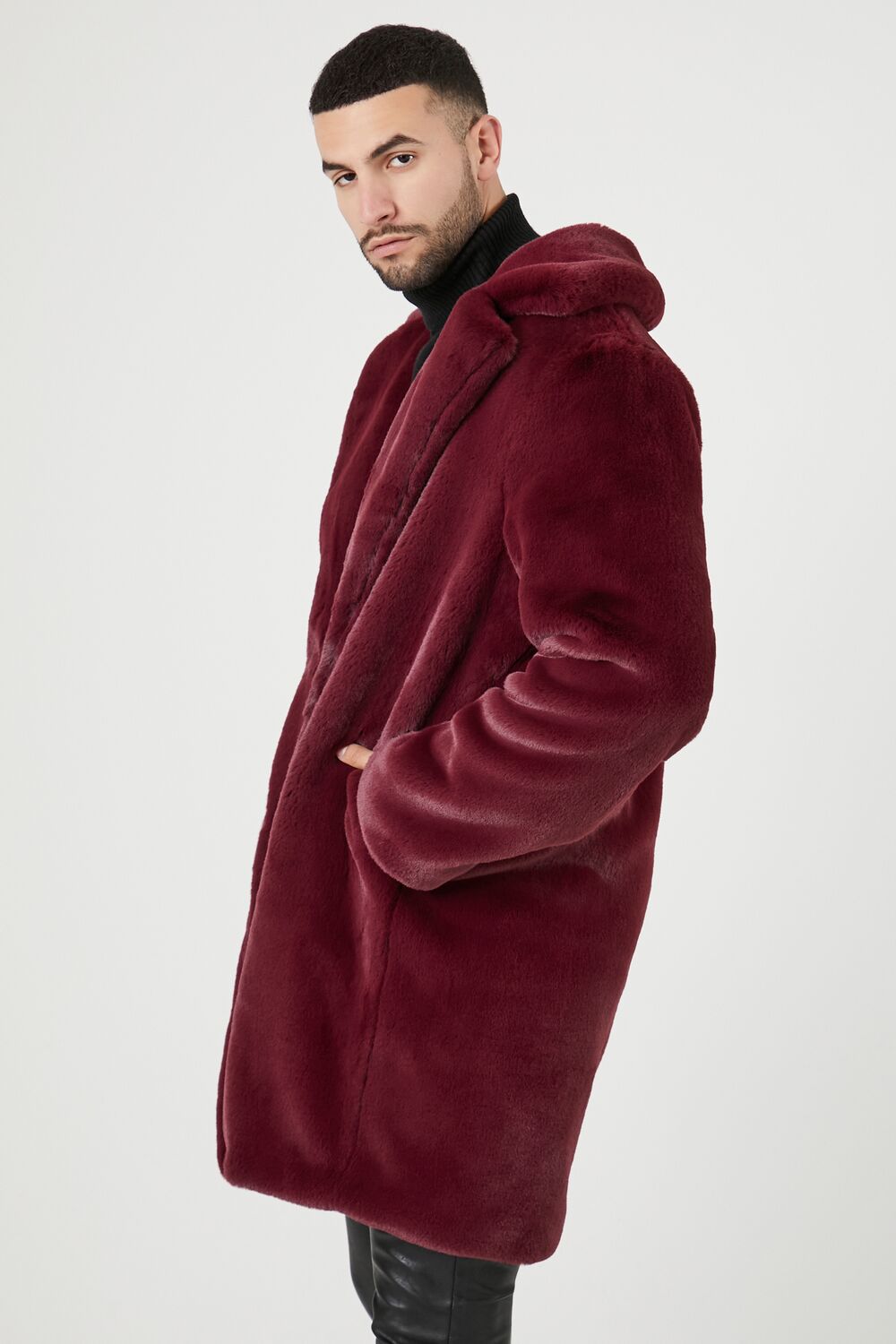 Faux Fur Longline Coat