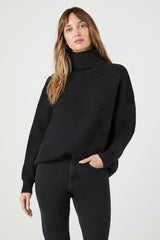 Ribbed Knit Turtleneck Sweater
