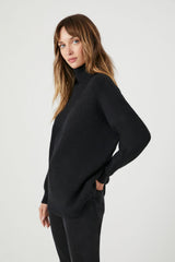 Ribbed Knit Turtleneck Sweater