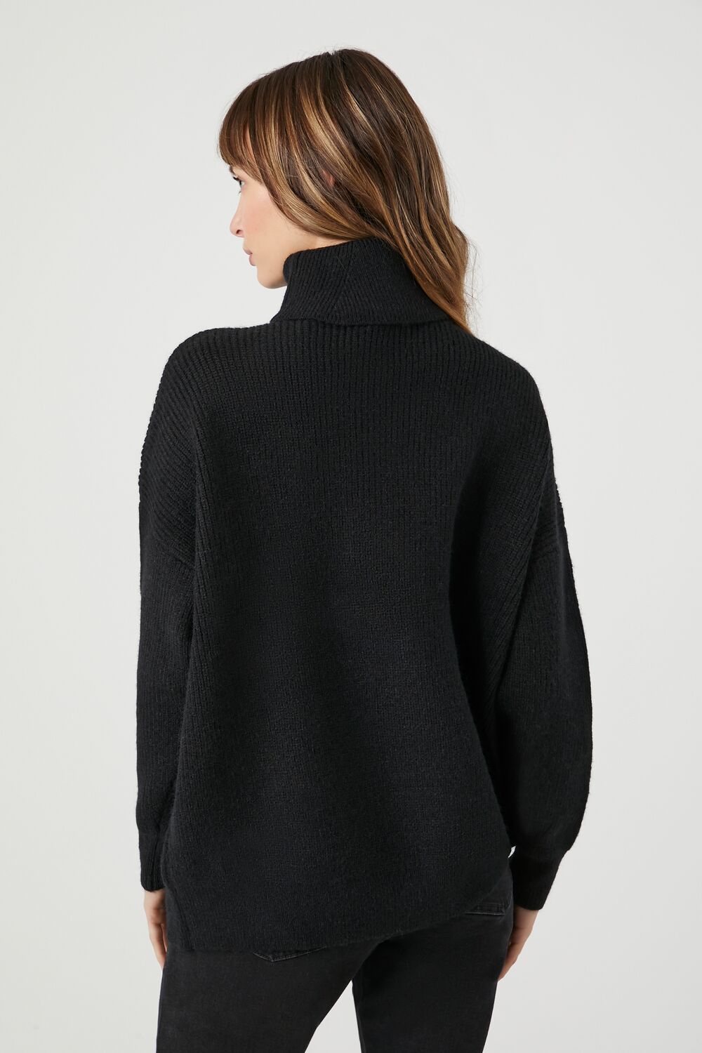 Ribbed Knit Turtleneck Sweater