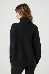 Ribbed Knit Turtleneck Sweater