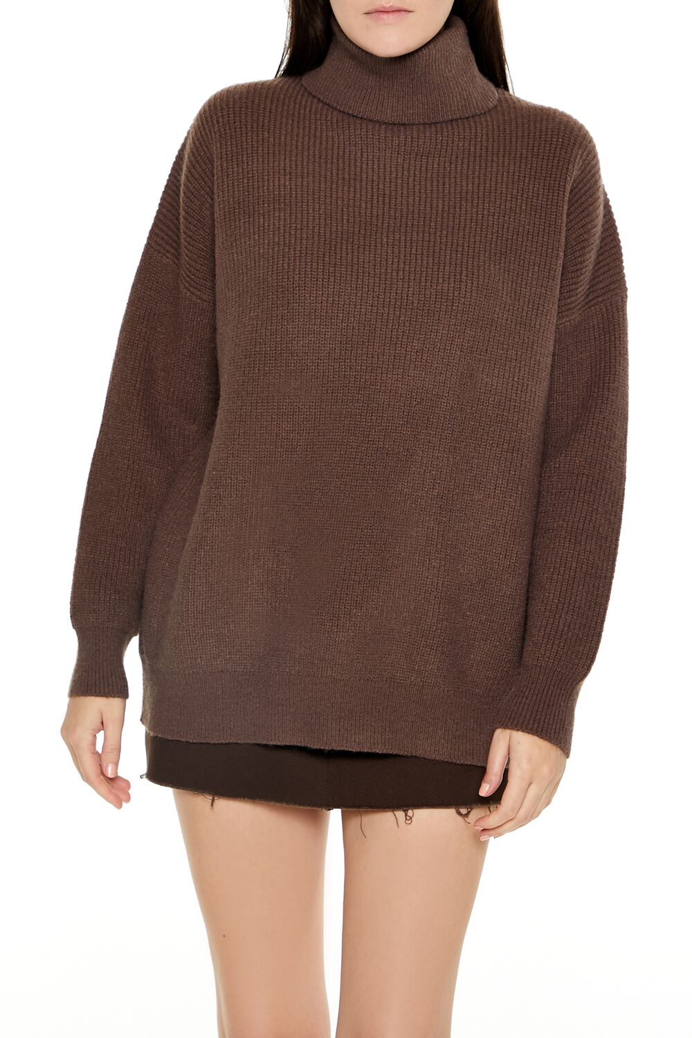Ribbed Knit Turtleneck Sweater