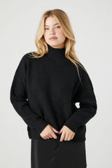 Ribbed Knit Turtleneck Sweater