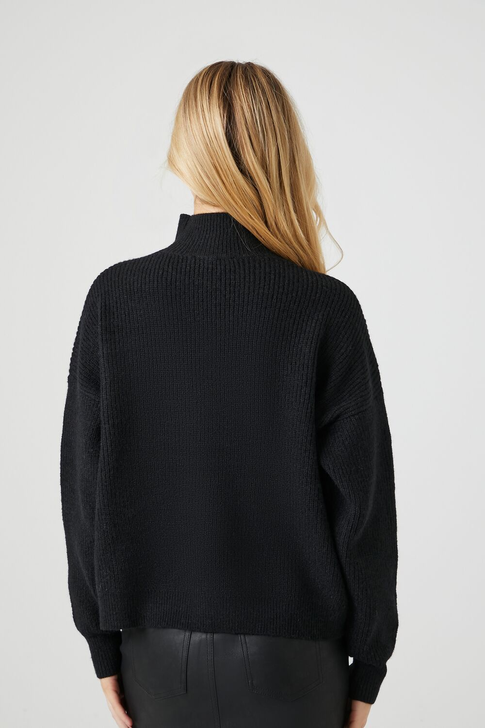 Ribbed Knit Turtleneck Sweater