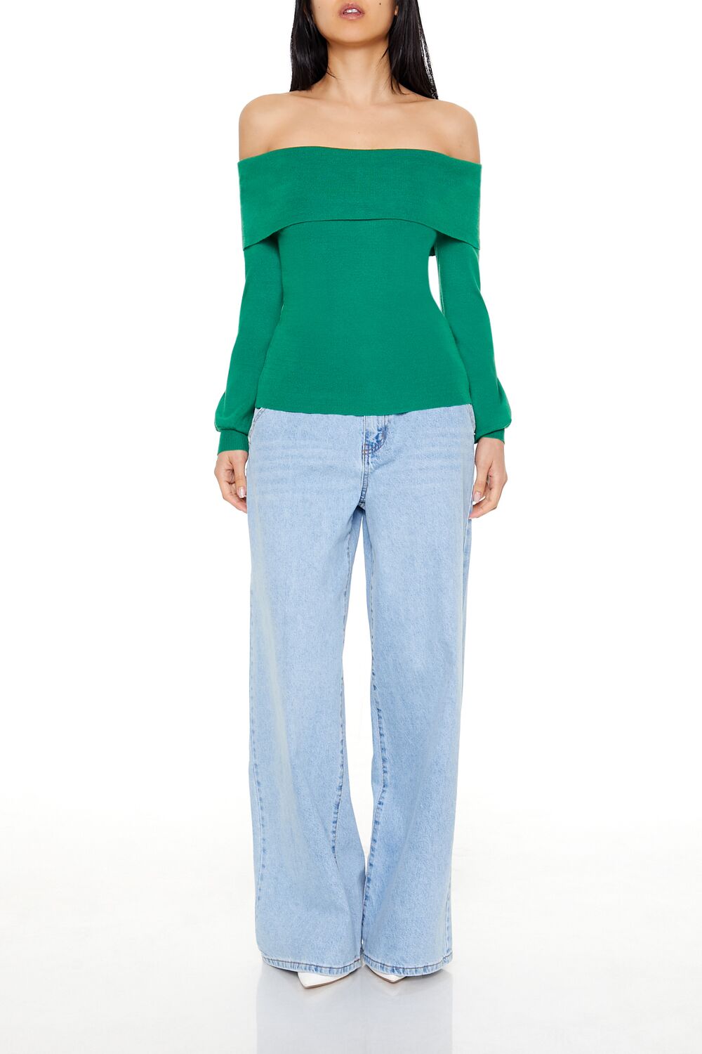 Fitted Off-the-Shoulder Sweater