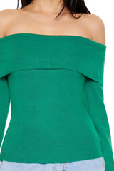 Fitted Off-the-Shoulder Sweater