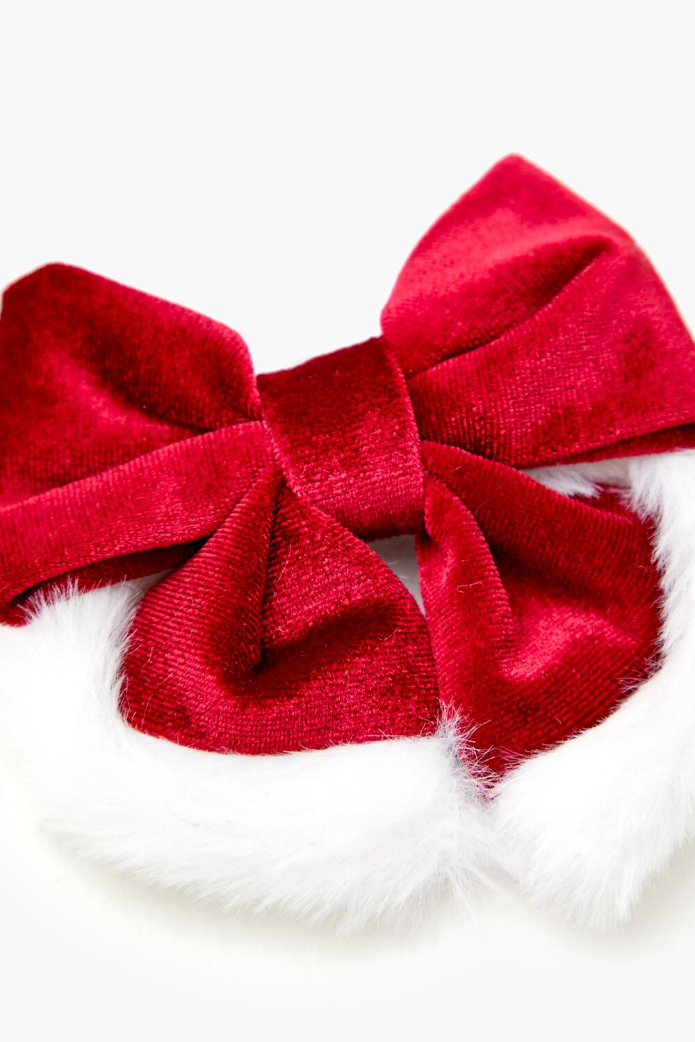 Faux Fur-Trim Bow Hair Barrette