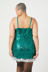 Plus Size Sequin Christmas Tree Dress