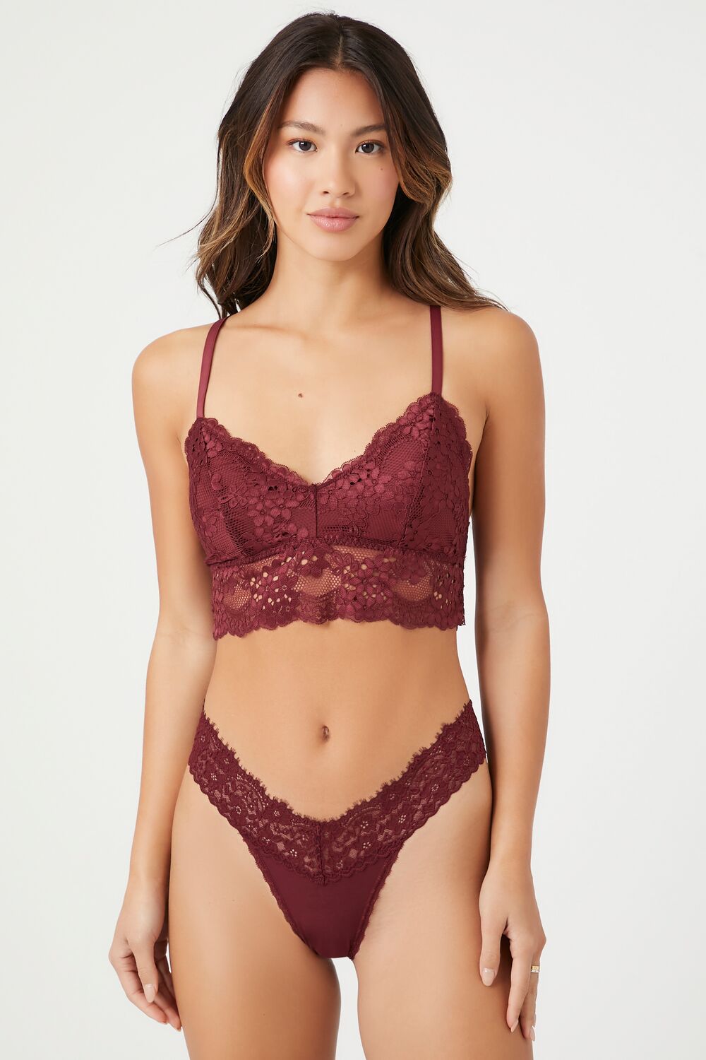 Lace-Trim Thong Panties