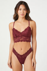 Lace-Trim Thong Panties