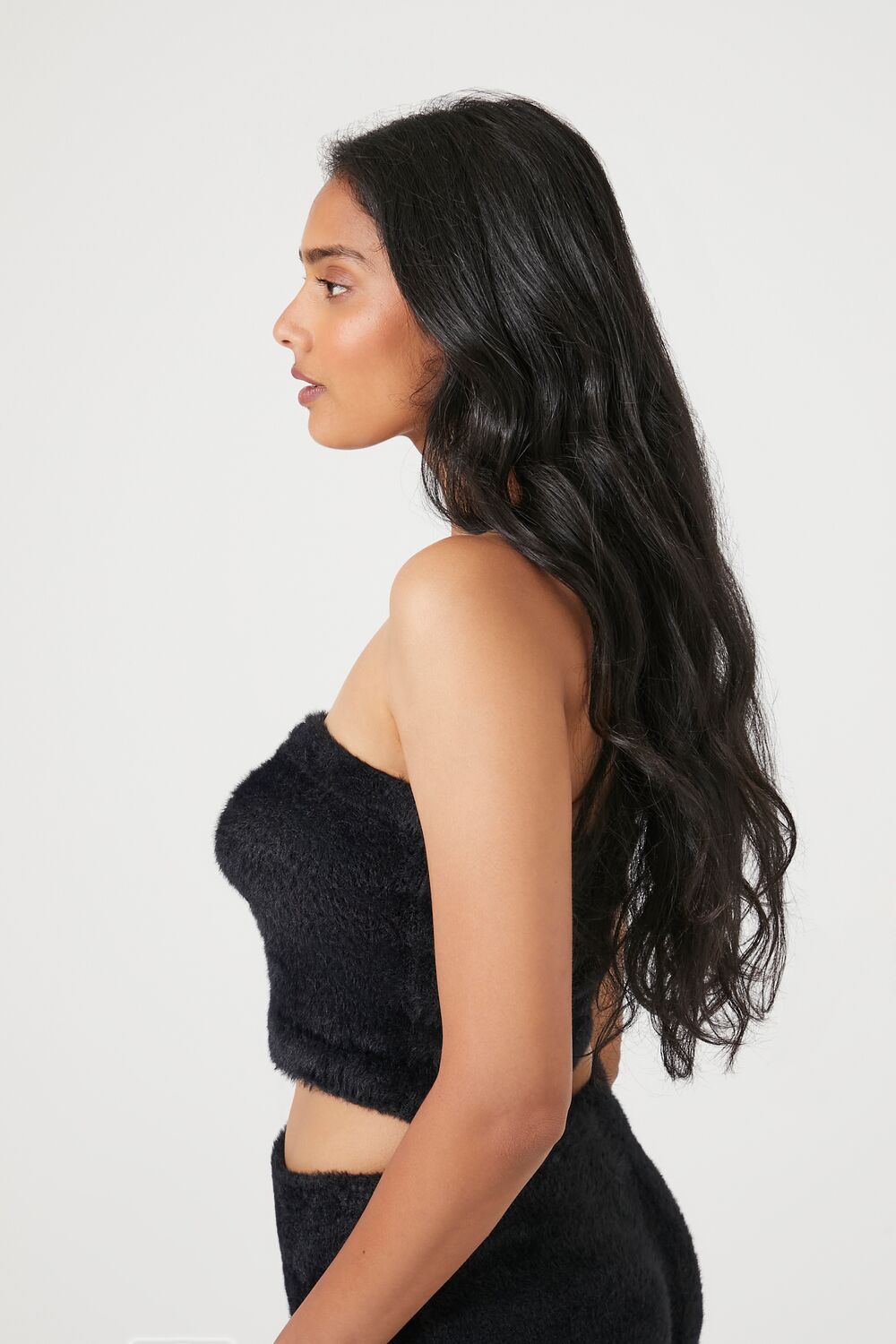 Fuzzy Sweater-Knit Tube Top