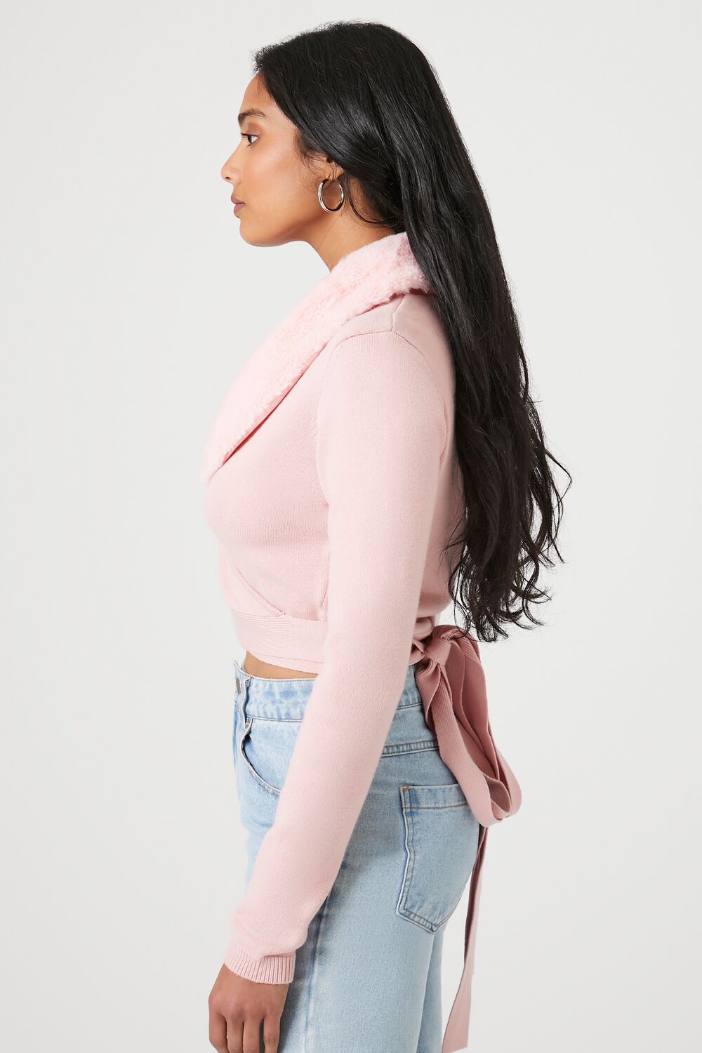 Sweater-Knit Wrap Crop Top