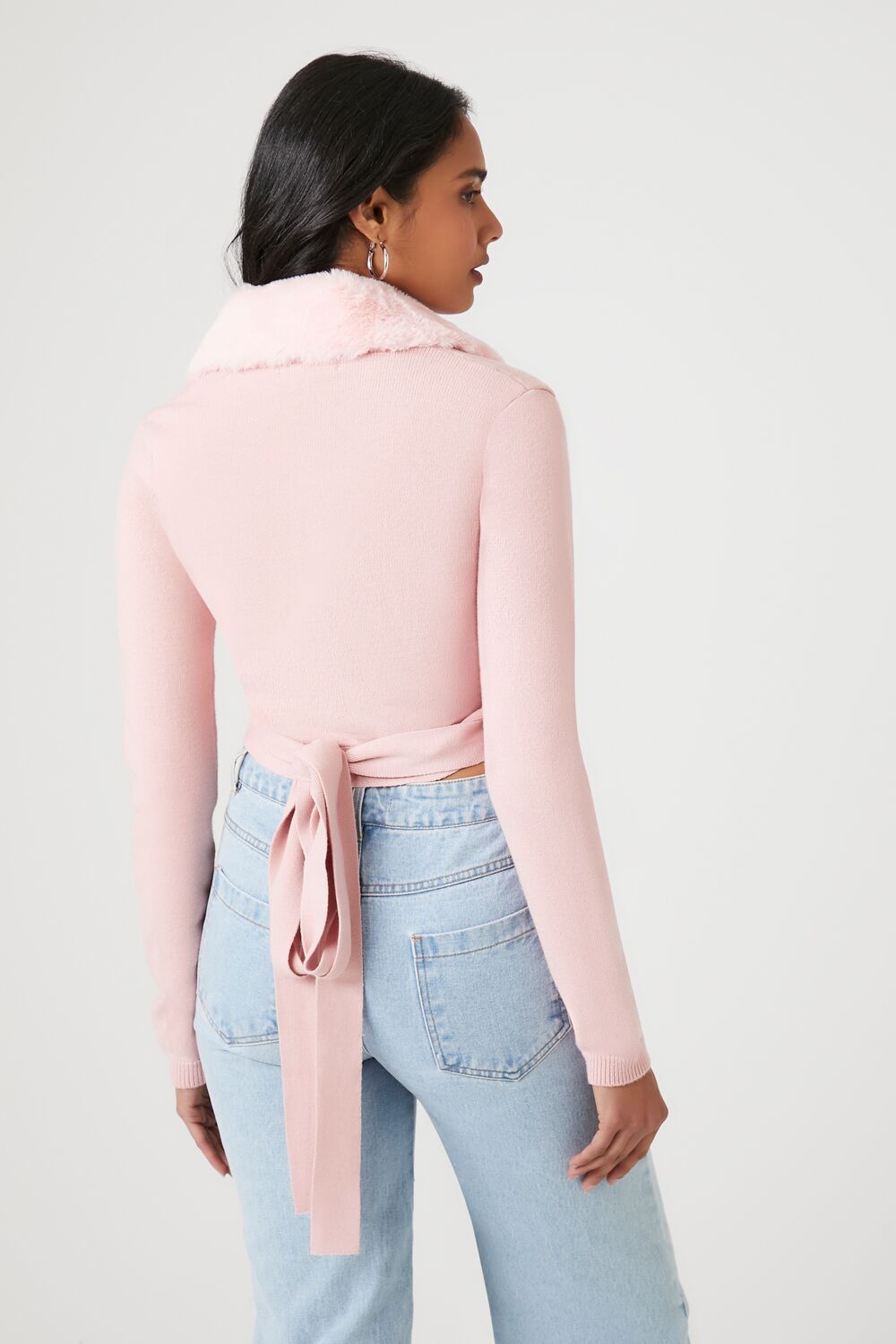 Sweater-Knit Wrap Crop Top