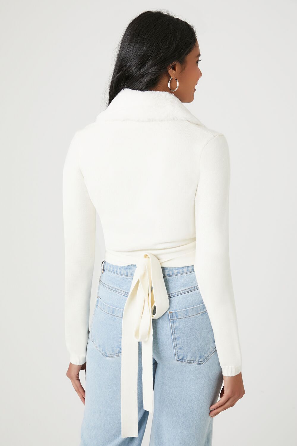 Sweater-Knit Wrap Crop Top