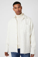 Frayed-Trim Boucle Shirt