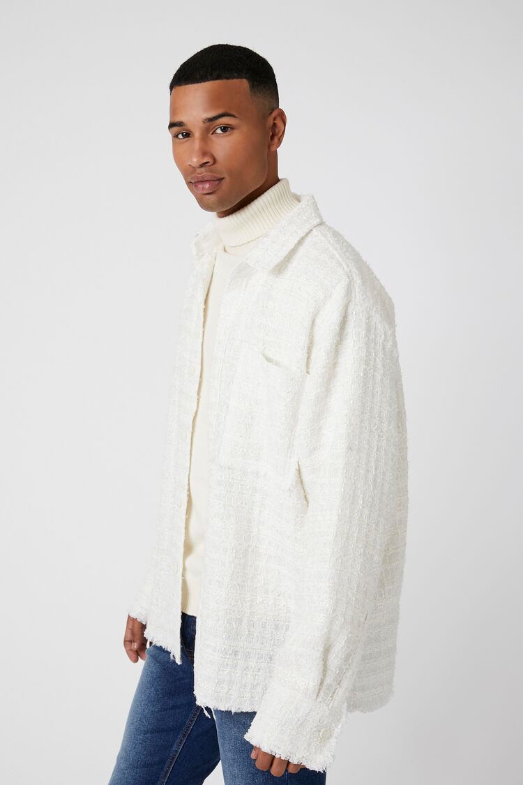 Frayed-Trim Boucle Shirt