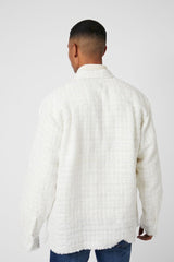 Frayed-Trim Boucle Shirt