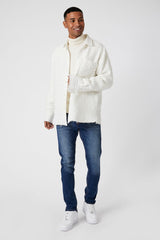 Frayed-Trim Boucle Shirt