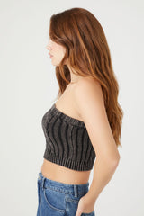 Cable Sweater-Knit Tube Top