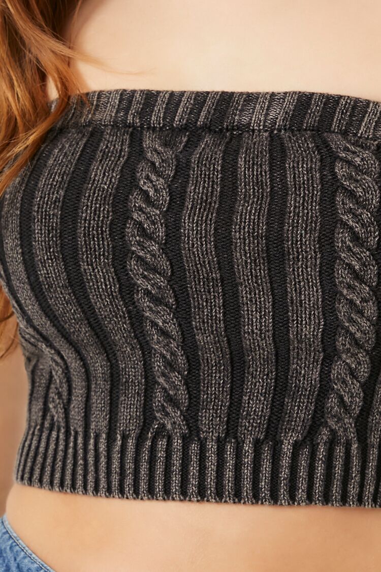Cable Sweater-Knit Tube Top