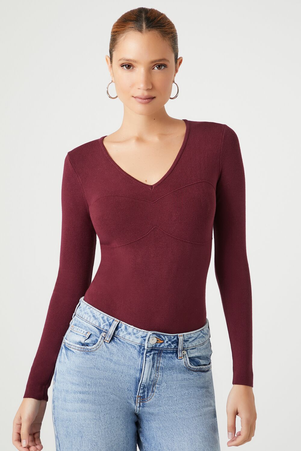 Fitted Sweater-Knit Bodysuit