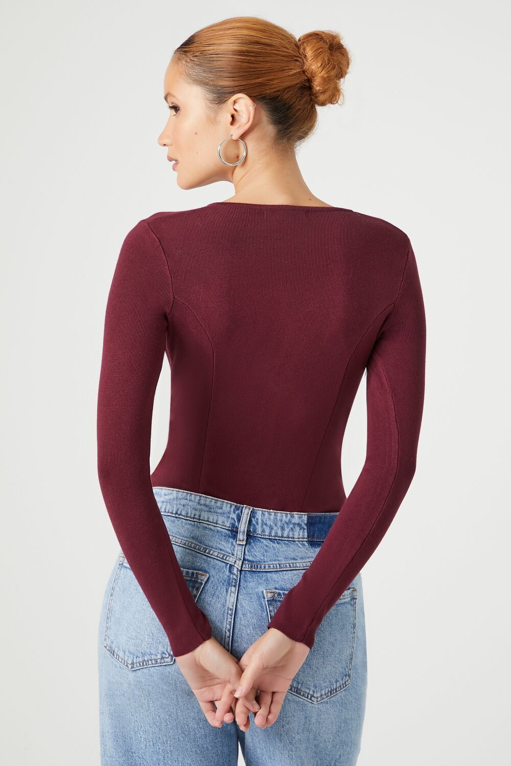Fitted Sweater-Knit Bodysuit