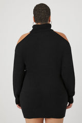 Plus Size Turtleneck Mini Sweater Dress