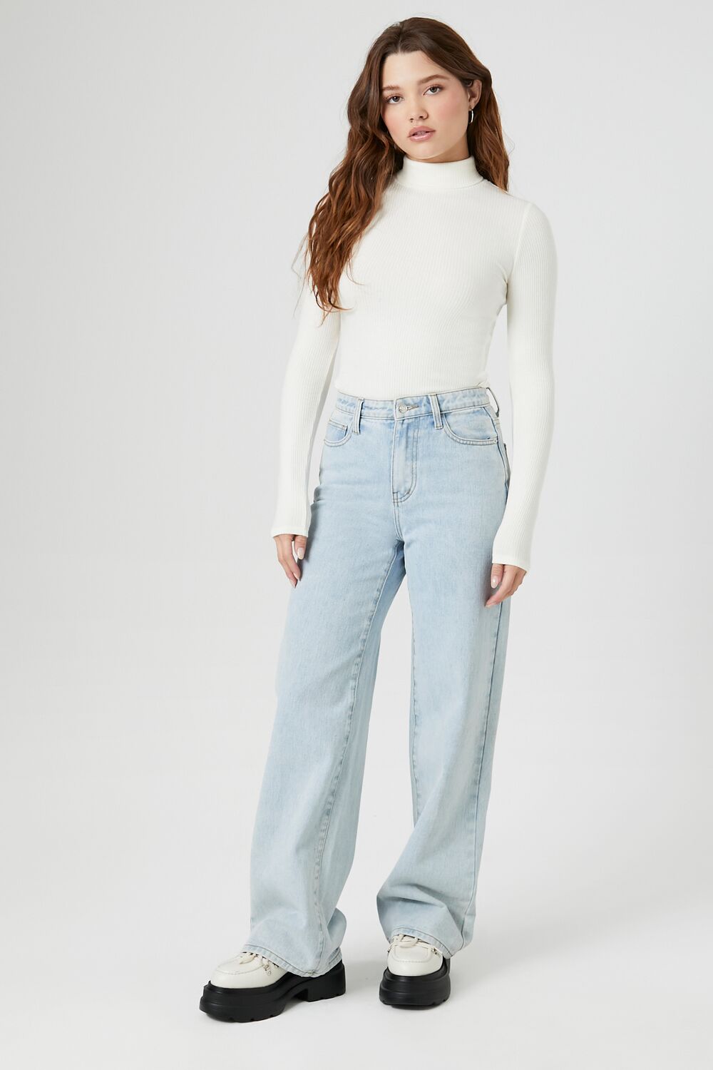 Ribbed Turtleneck Top