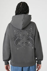 Fleece Rhinestone Scorpio Graphic Hoodie