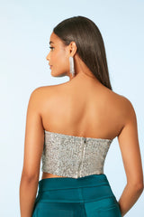 Sequin Cropped Tube Top