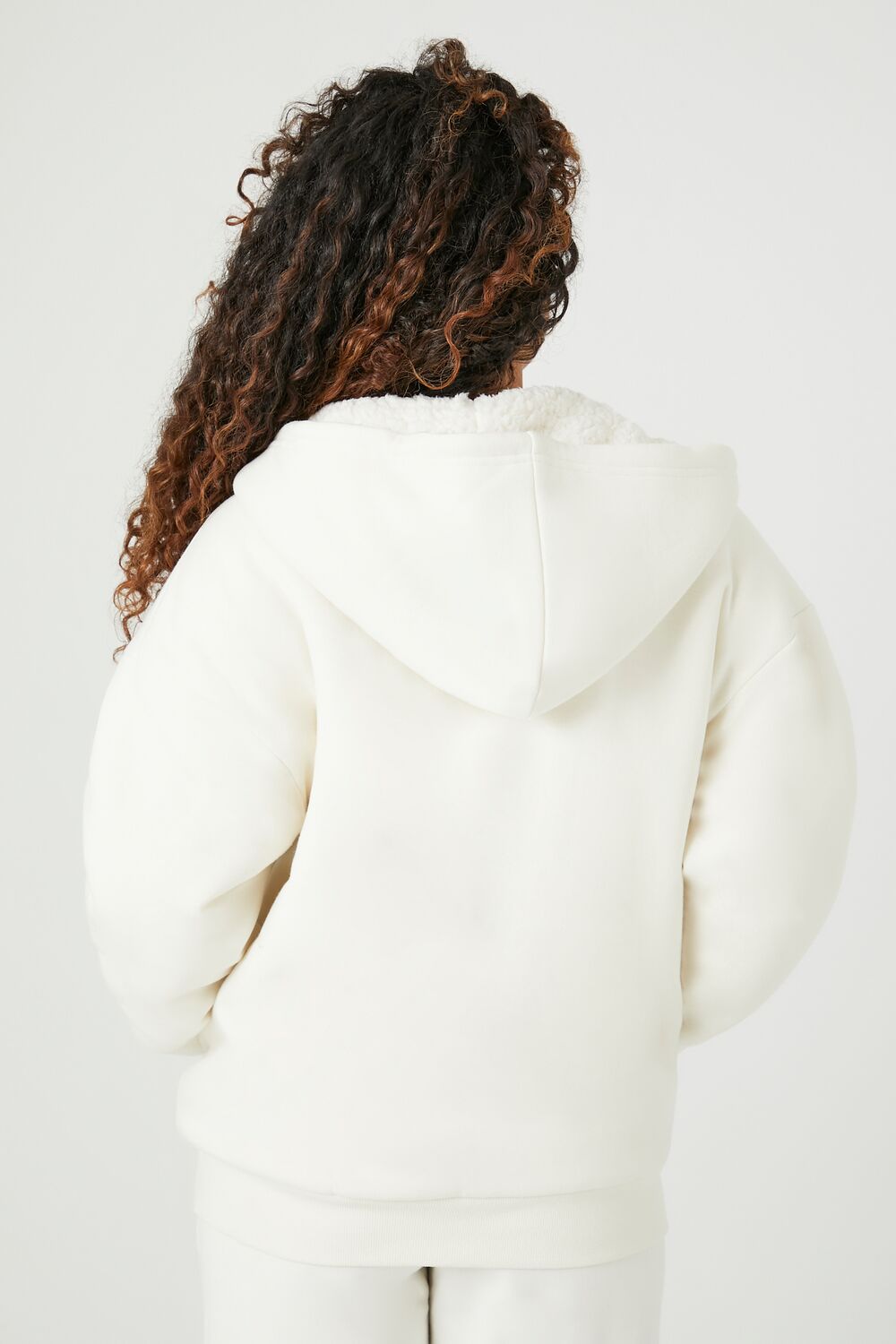 Faux Shearling-Trim Hooded Jacket