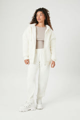 Faux Shearling-Trim Hooded Jacket
