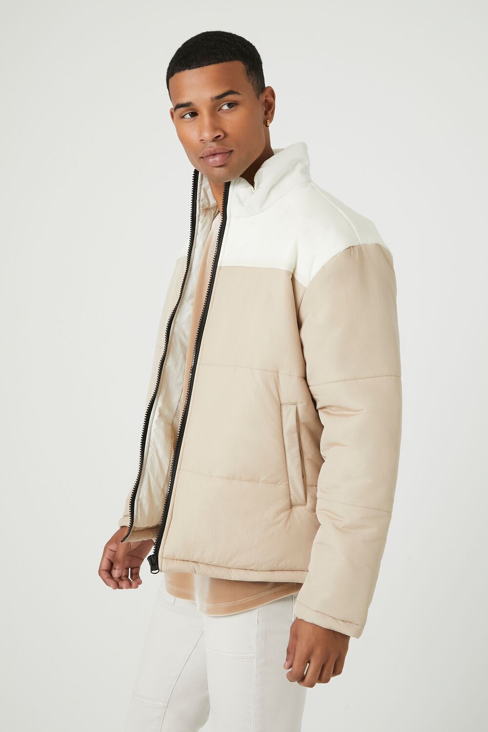 Zip-Up Colorblock Puffer Jacket