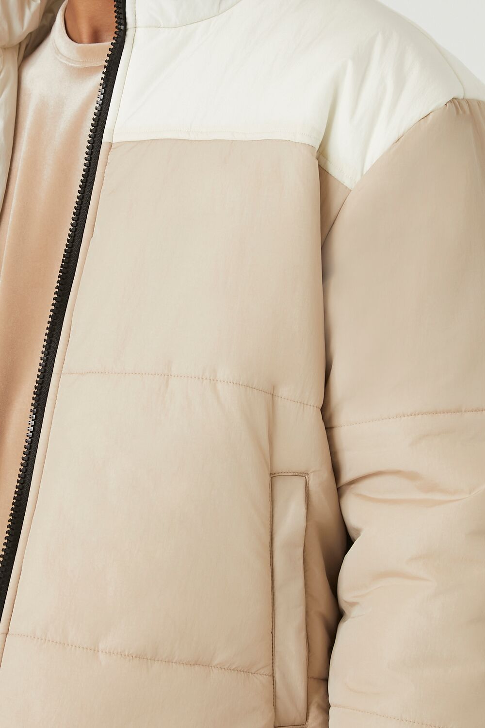 Zip-Up Colorblock Puffer Jacket