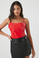 Faux Patent Leather Bodysuit