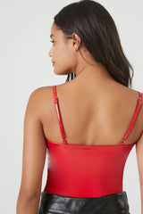 Faux Patent Leather Bodysuit