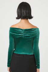 Velvet Off-the-Shoulder Top