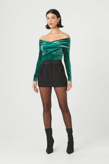 Velvet Off-the-Shoulder Top