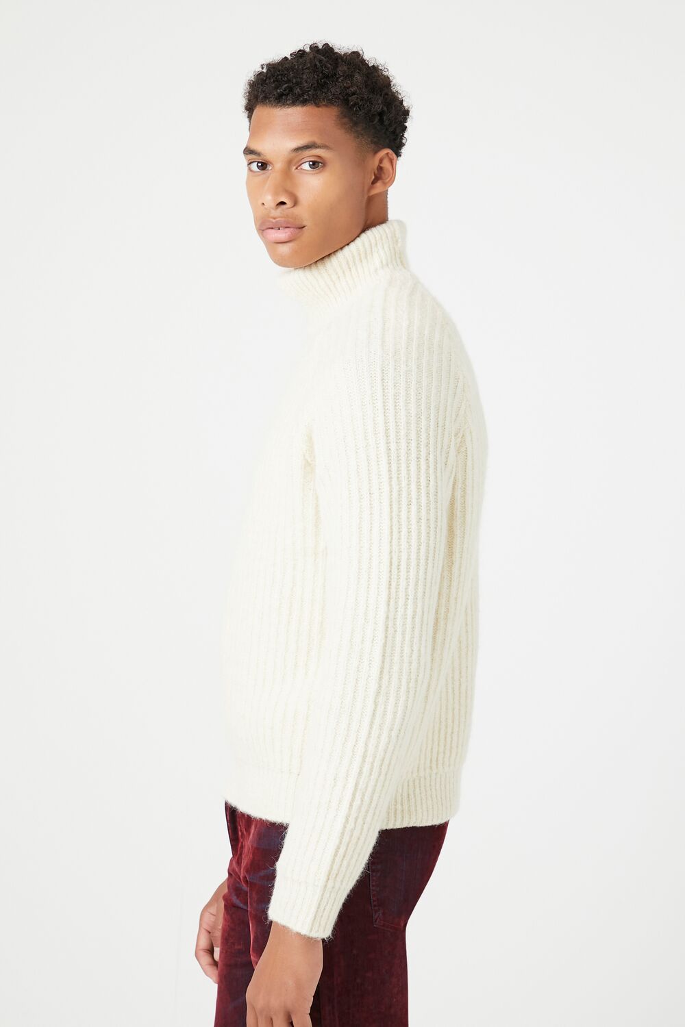 Turtleneck Raglan-Sleeve Sweater