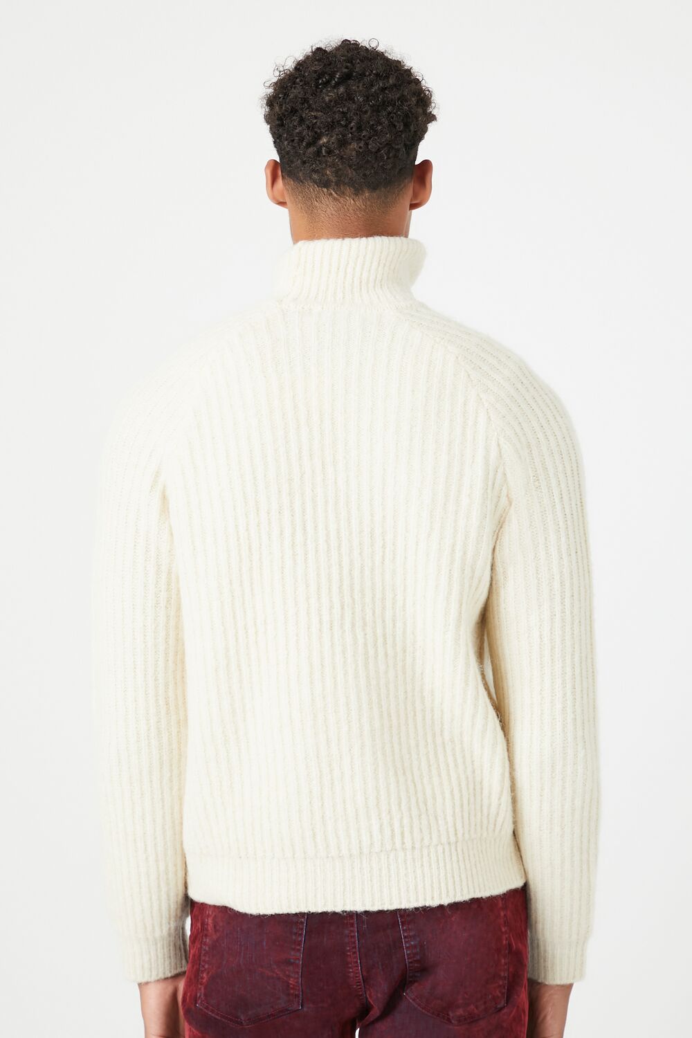 Turtleneck Raglan-Sleeve Sweater