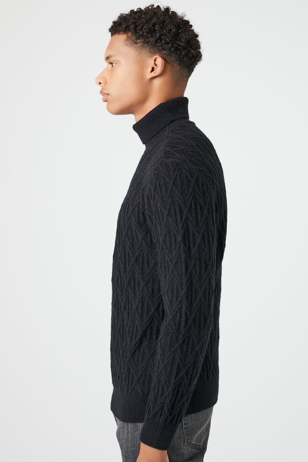 Diamond Knit Turtleneck Sweater