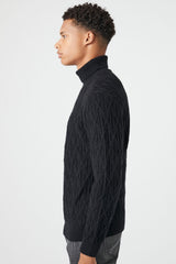 Diamond Knit Turtleneck Sweater