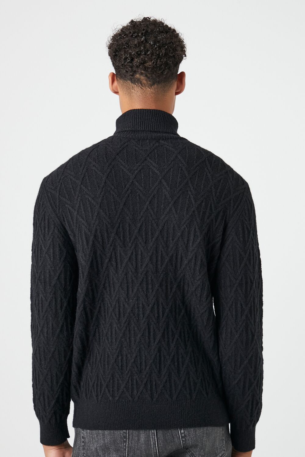 Diamond Knit Turtleneck Sweater