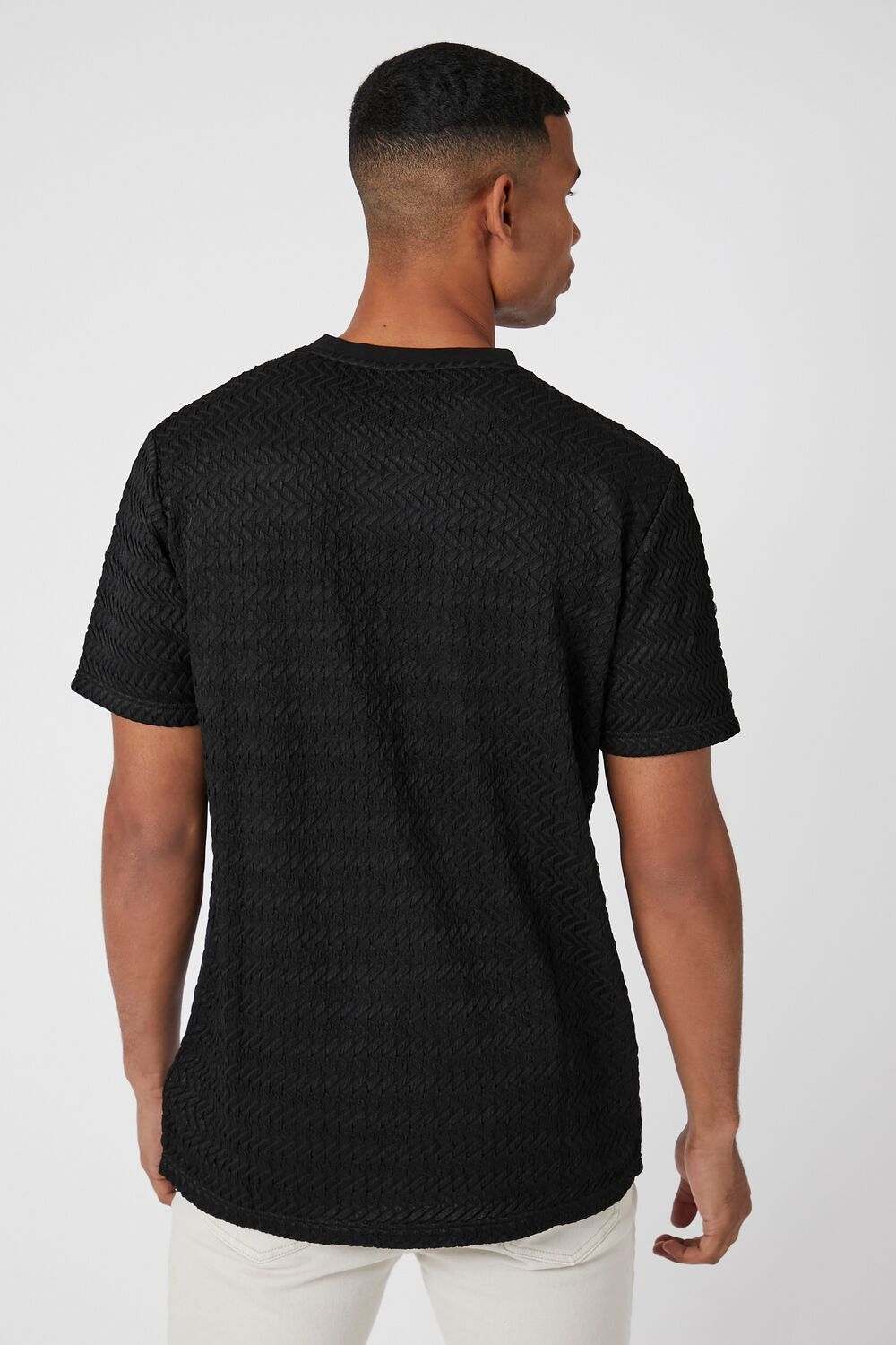 Crinkle Textured Crew Tee