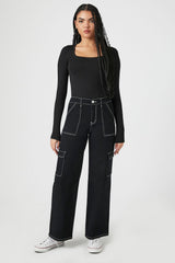 Twill Straight-Leg Cargo Pants