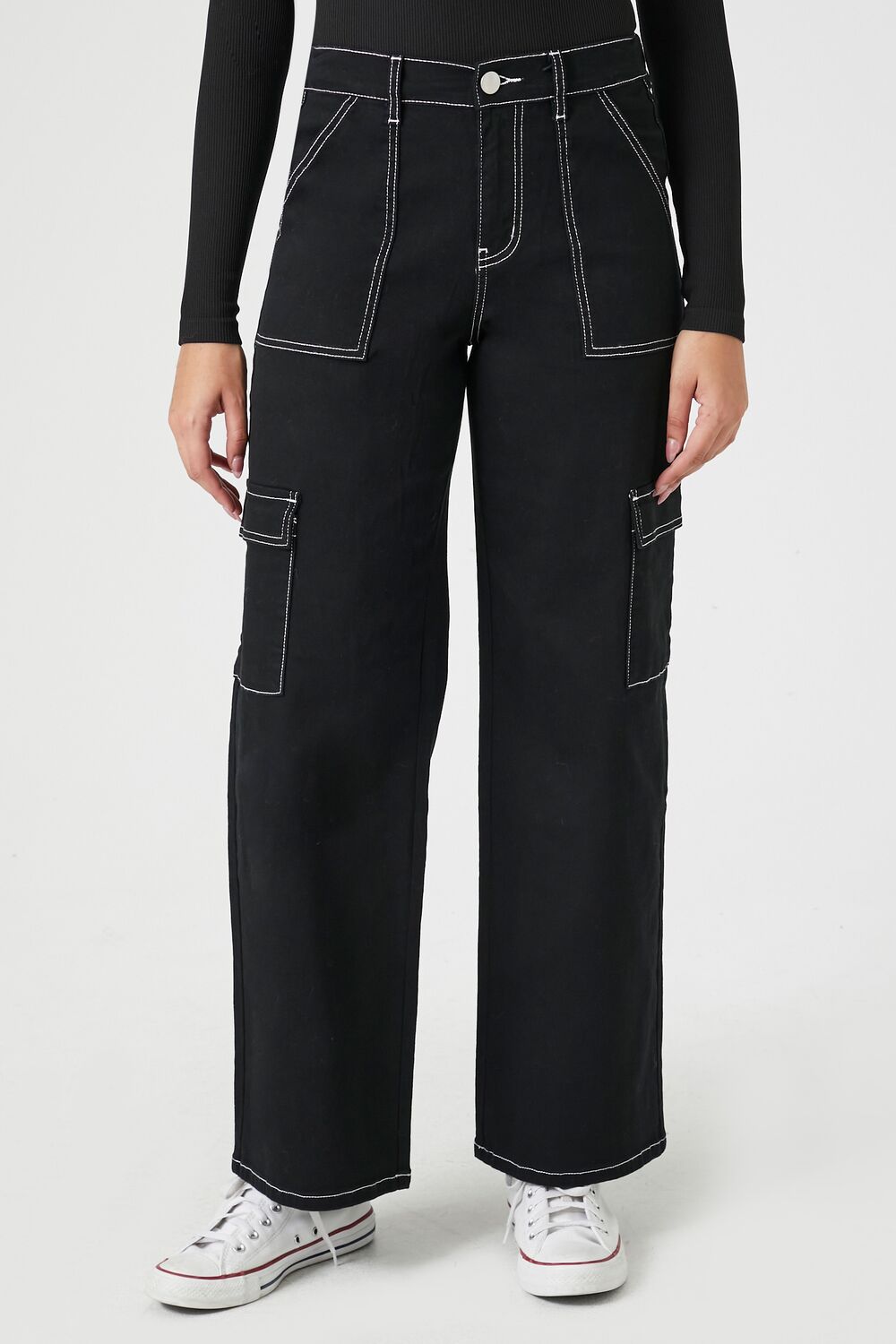 Twill Straight-Leg Cargo Pants