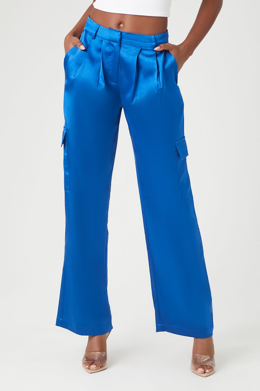 Satin Cargo Pants